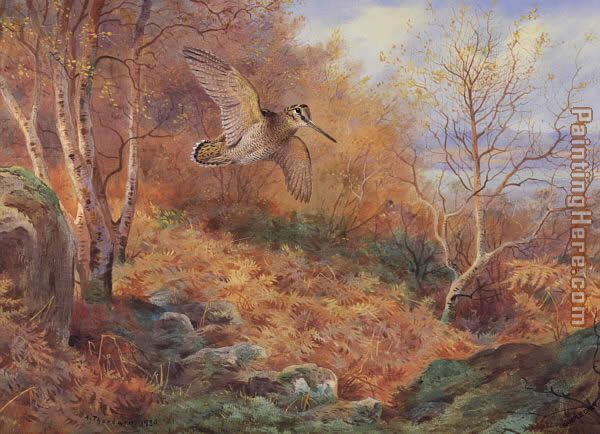 Autumn at Loch Maree painting - Archibald Thorburn Autumn at Loch Maree art painting